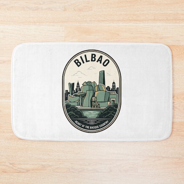 Item preview, Bilbao Spain Guggenheim Museum Puppy Retro Travel Badge designed and sold by k3rstman1.