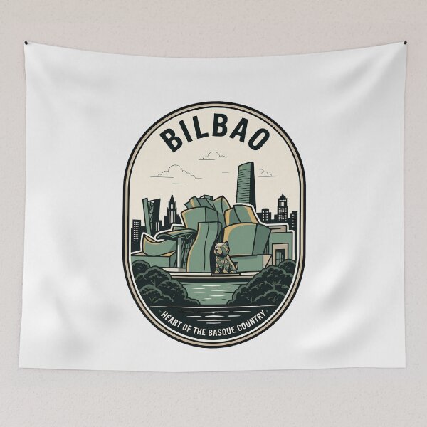 Item preview, Bilbao Spain Guggenheim Museum Puppy Retro Travel Badge designed and sold by k3rstman1.