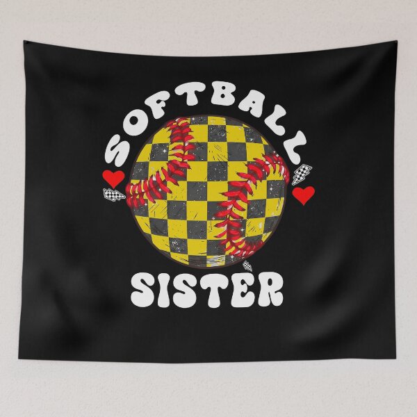 Item preview, Checkered Softball Sister Cute Design designed and sold by LarryMBrown.