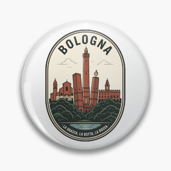 Item preview, Vintage Bologna Italy Skyline Travel Badge designed and sold by k3rstman1.