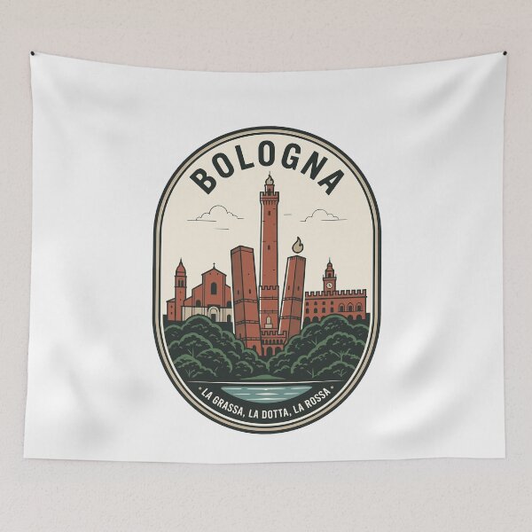 Item preview, Vintage Bologna Italy Skyline Travel Badge designed and sold by k3rstman1.