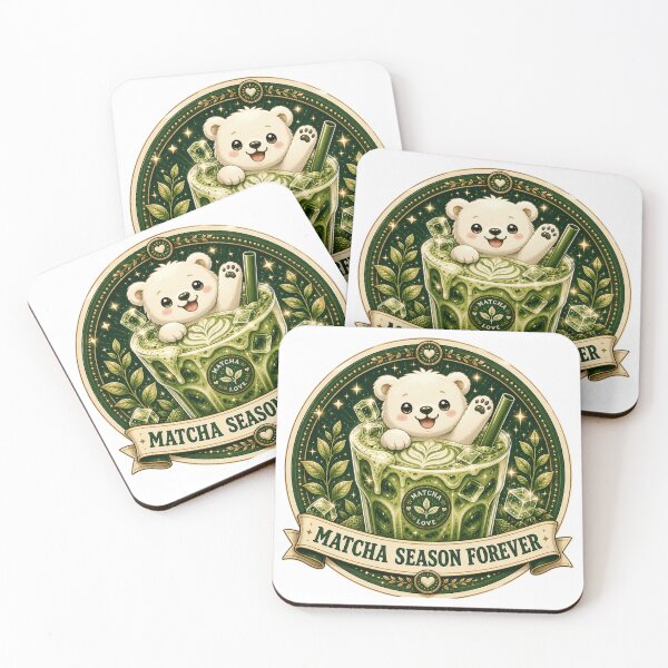 Item preview, Cute Matcha Iced Latte Bear Aesthetic designed and sold by BrewmarkStudio.