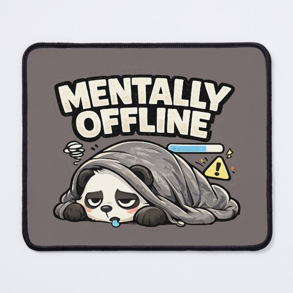 Item preview, Mentally Offline Funny Panda Sticker Cute Exhausted Introvert Meme designed and sold by TheLazyVibe.