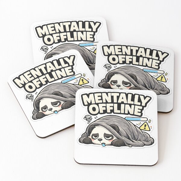 Item preview, Mentally Offline Funny Panda Sticker Cute Exhausted Introvert Meme designed and sold by TheLazyVibe.