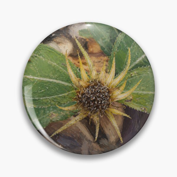 Item preview, Earthy Impasto Wildflower – Deep Forest Green Nature Art designed and sold by Blossom-Breeze.