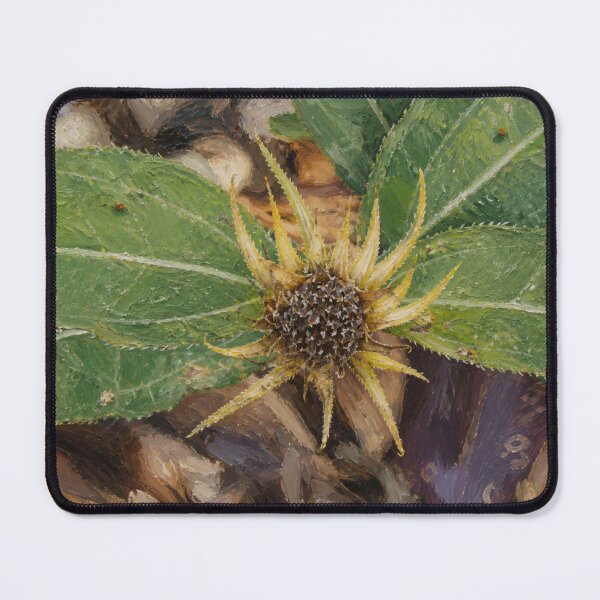 Item preview, Earthy Impasto Wildflower – Deep Forest Green Nature Art designed and sold by Blossom-Breeze.