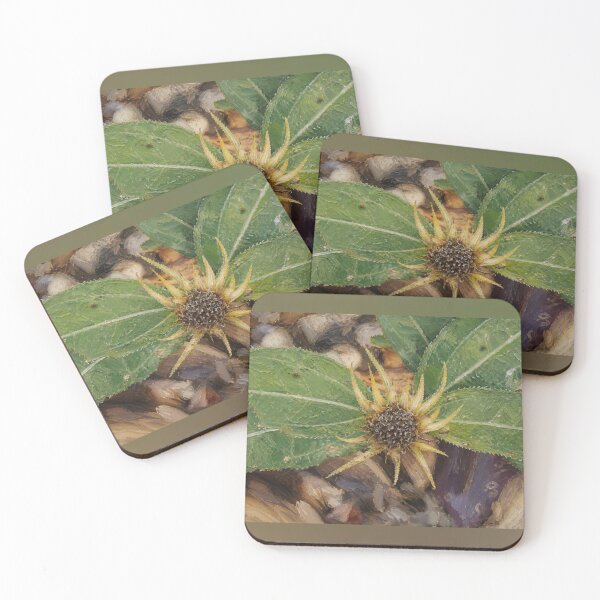 Item preview, Earthy Impasto Wildflower – Deep Forest Green Nature Art designed and sold by Blossom-Breeze.