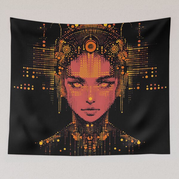Item preview, Neon Pixel Cyber Goddess designed and sold by ClubVacay.