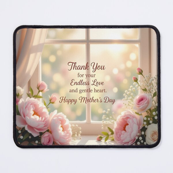 Item preview, Soft Floral Mother’s Day Window Card Elegant Pink Peony Thank You Design designed and sold by DreamyWallVibes.