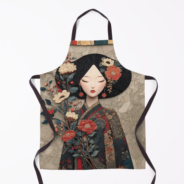Item preview, Oriental Woman Portrait in Floral Mosaic Style designed and sold by colorful-white.