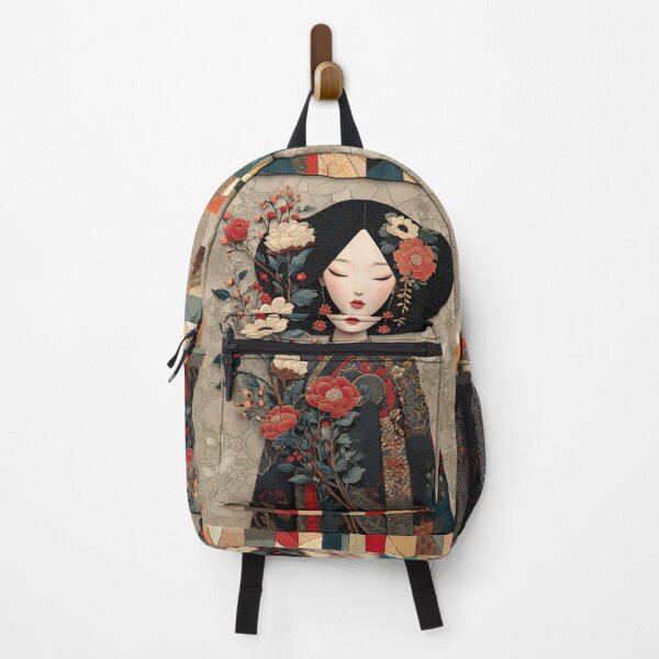 Item preview, Oriental Woman Portrait in Floral Mosaic Style designed and sold by colorful-white.