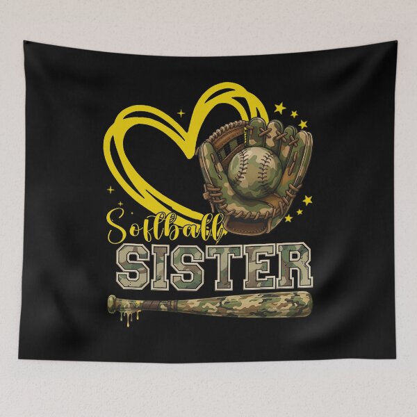Item preview, Camo Softball Sister Heart Design designed and sold by LarryMBrown.