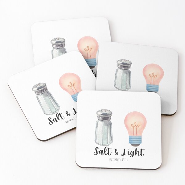 Item preview, Salt + Light Watercolor Sticker | Cute Rebus Art | Faith Inspired Illustration designed and sold by Lulabelles Designs.