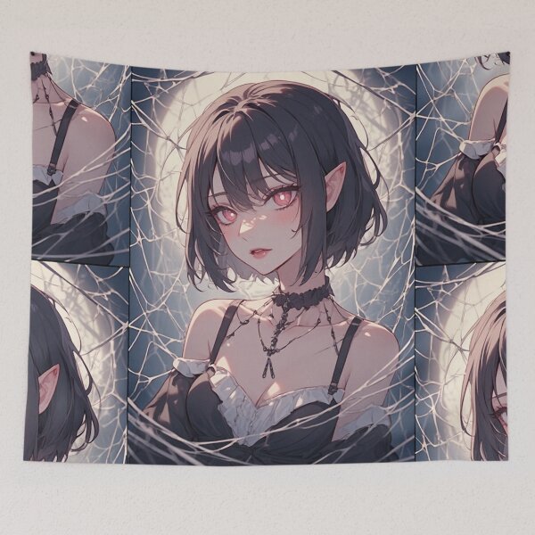 Item preview, Anime vampire girl and spider web designed and sold by ArtsJulian.