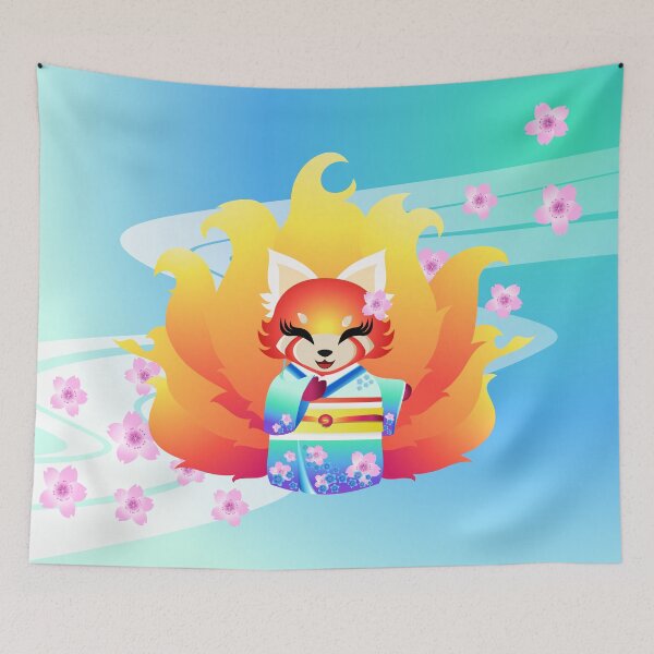 Item preview, 9 tailed Firefox in Kimono designed and sold by fishbirdstudios.
