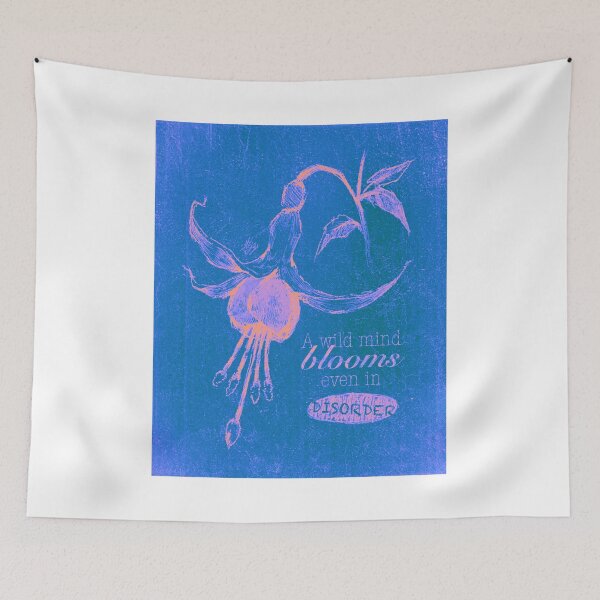 Item preview, BLOOMING DISORDER ROYAL BLUE PINK POSTER designed and sold by melyverso.