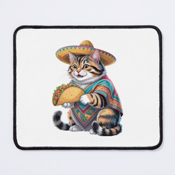 Item preview, Cute Cat Eating Taco Fiesta designed and sold by QuiteOrbit.
