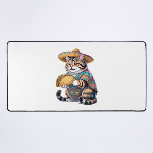 Item preview, Cute Cat Eating Taco Fiesta designed and sold by QuiteOrbit.