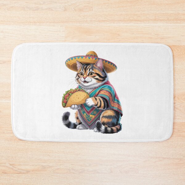 Item preview, Cute Cat Eating Taco Fiesta designed and sold by QuiteOrbit.
