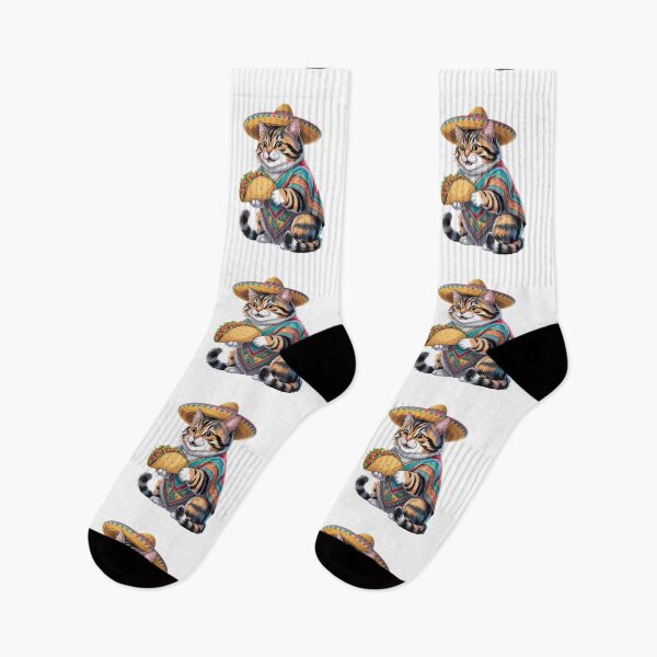 Item preview, Cute Cat Eating Taco Fiesta designed and sold by QuiteOrbit.