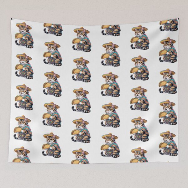 Item preview, Cute Cat Eating Taco Fiesta designed and sold by QuiteOrbit.