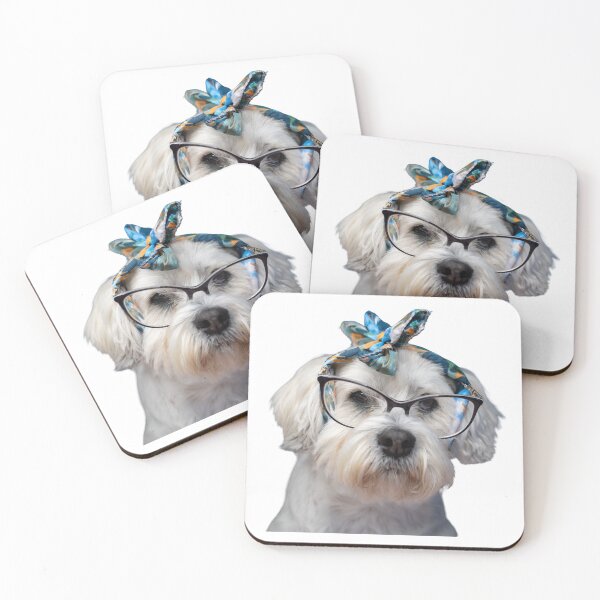 Item preview, Fashionable White Terrier in Eye Glasses designed and sold by KrisGraphic45.