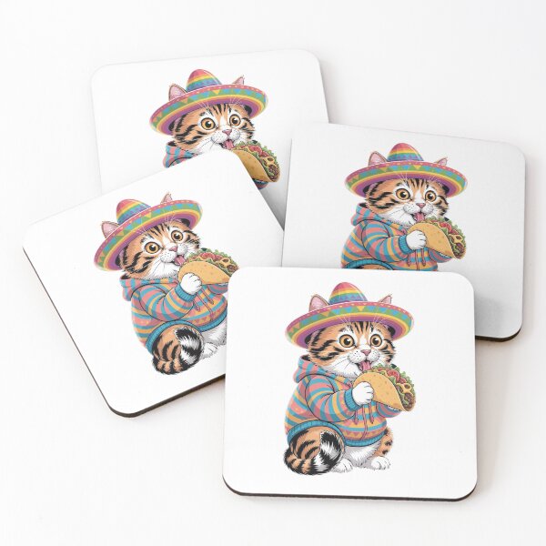 Item preview, Fiesta Cat with Taco Graphic designed and sold by QuiteOrbit.