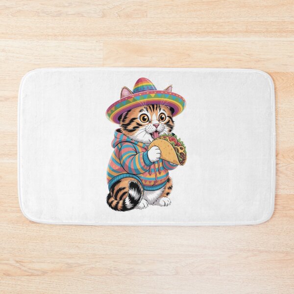 Item preview, Fiesta Cat with Taco Graphic designed and sold by QuiteOrbit.