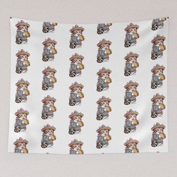 Item preview, Fiesta Cat with Taco Graphic designed and sold by QuiteOrbit.