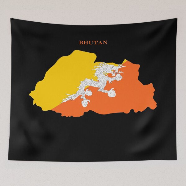 Item preview, Bhutan Map Flag Silhouette Bhutanese Pride Dragon Gift designed and sold by NTGUILTY.
