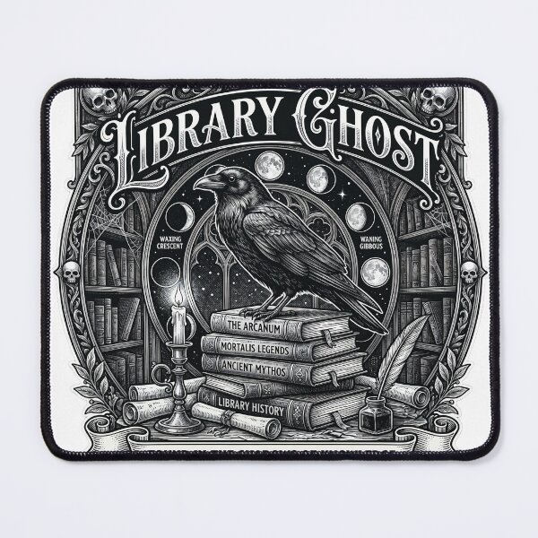 Item preview, Dark Academia Gothic Raven Library Ghost Design designed and sold by Wittylayer.