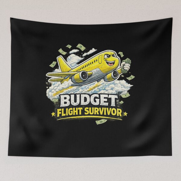 Item preview, Budget Flight Survivor Funny Travel Airplane Quote designed and sold by Artbysarmina.