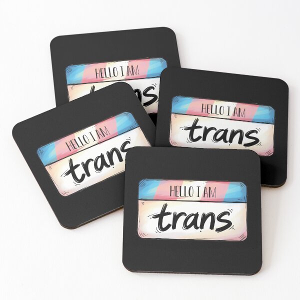 Item preview, Hello I Am Trans - Pastel Aesthetic Name Tag Pride designed and sold by Andruzito.