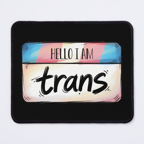 Item preview, Hello I Am Trans - Pastel Aesthetic Name Tag Pride designed and sold by Andruzito.