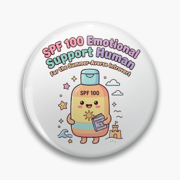 Item preview, SPF 100 Emotional Support Human Funny Introvert Summer Vacation Cartoon Design designed and sold by Im-Ara.