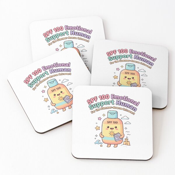 Item preview, SPF 100 Emotional Support Human Funny Introvert Summer Vacation Cartoon Design designed and sold by Im-Ara.
