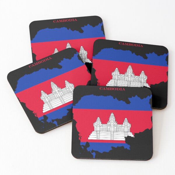 Artikelvorschau, Kambodscha-Karte Flaggen-Silhouette Kambodschanischer Stolz Angkor Wat Geschenk entworfen und verkauft von NTGUILTY.