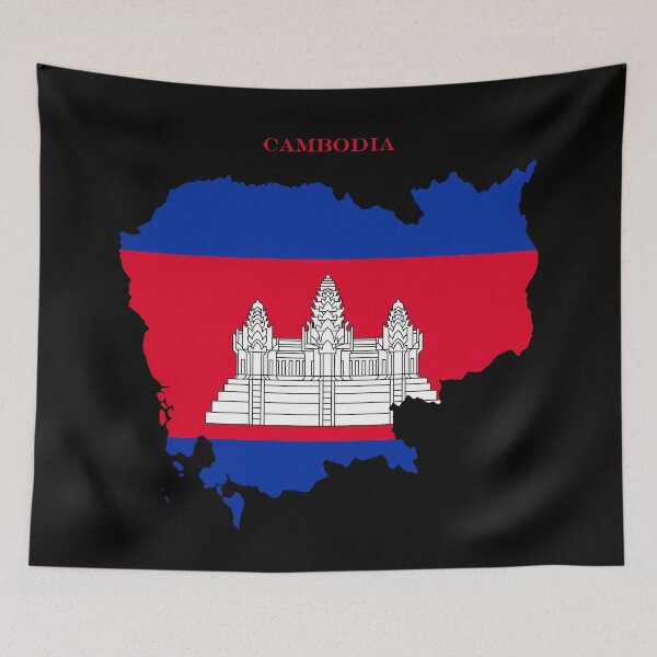 Item preview, Cambodia Map Flag Silhouette Cambodian Pride Angkor Wat Gift designed and sold by NTGUILTY.