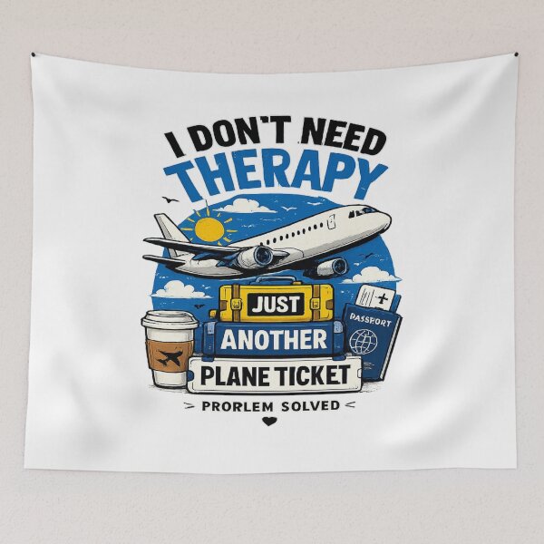 Item preview, I Don’t Need Therapy Just Another Plane Ticket Funny Travel Shirt designed and sold by Artbysarmina.