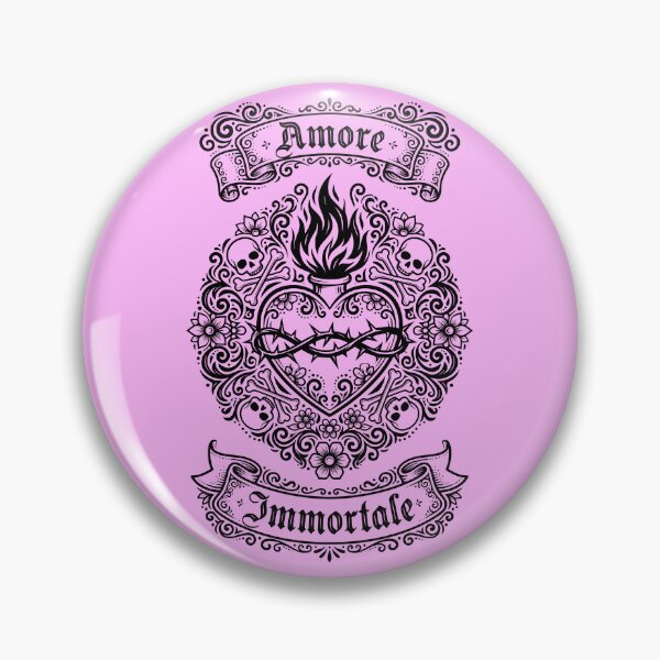 Item preview, Amore Immortale Gothic Sacred Heart & Skulls designed and sold by Skulls & Calaveras.