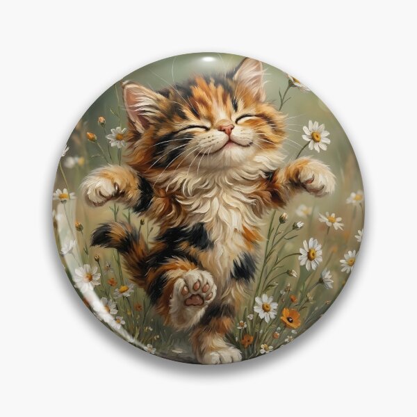 Item preview, Kitten Dancing in Spring Flowers designed and sold by Eclectic Monkey.