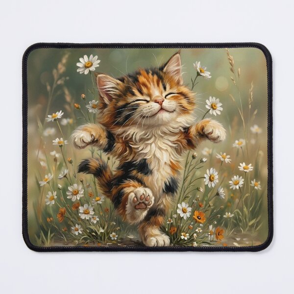 Item preview, Kitten Dancing in Spring Flowers designed and sold by Eclectic Monkey.