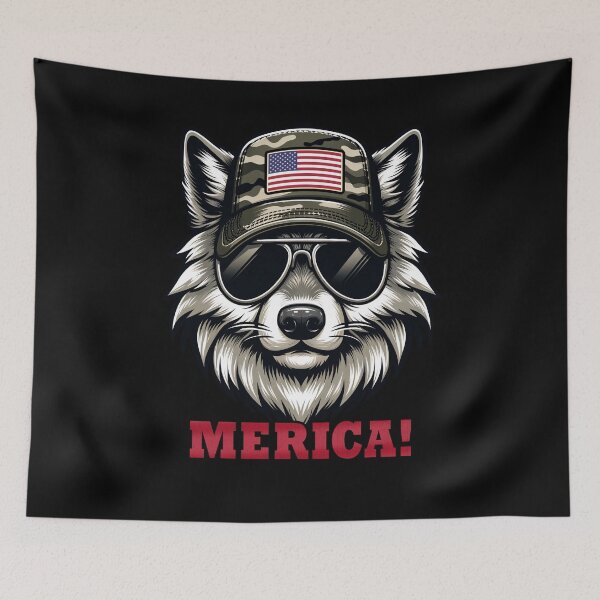 Item preview, Funny Wolf 4th July USA Flag America Boys Girls Kids designed and sold by rafaeltto.