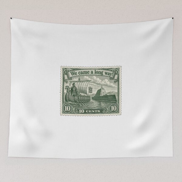 Item preview, Roman Galley to Stealth Destroyer: Vintage Stamp designed and sold by 9xgraphics.