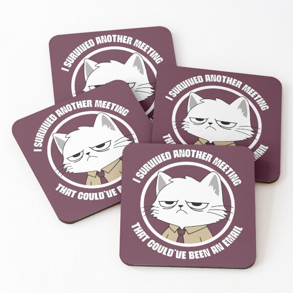 Item preview, I Survived Another Meeting That Could've Been an Email | Funny Office Cat Sticker designed and sold by TheNicheNest.