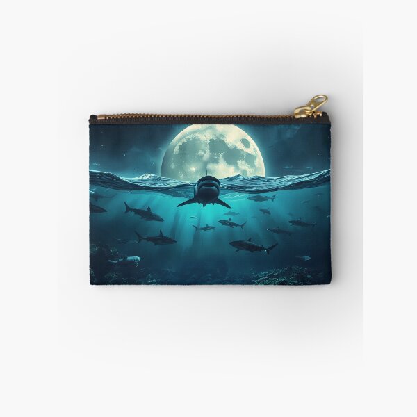 Item preview, Lunar Shark Migration - Surreal Night Ocean with Giant Moon designed and sold by UnRealS.