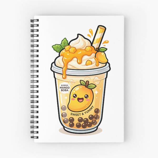 Item preview, Cute Mango Boba Tea – Tropical Kawaii Bubble Tea Illustration designed and sold by BobaBunny76.