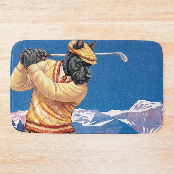 Item preview, Vintage Alpine Golf Poster with Scottish Terrier designed and sold by CJChronicles.