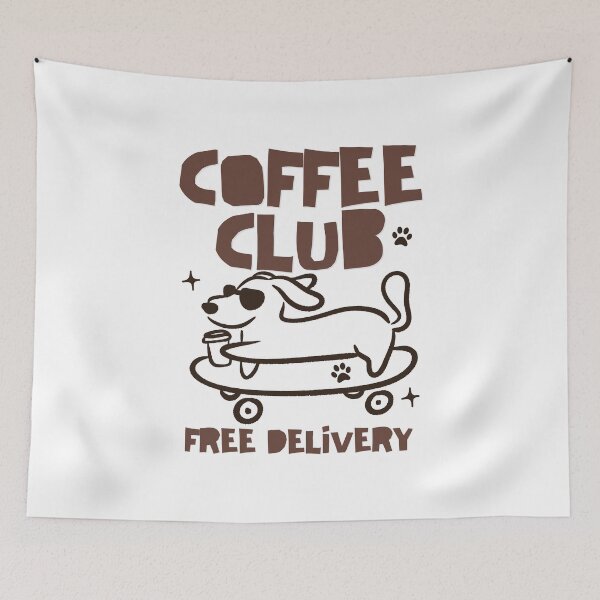 Item preview, Funny Coffee Club Free Delivery designed and sold by thebest-2studio.