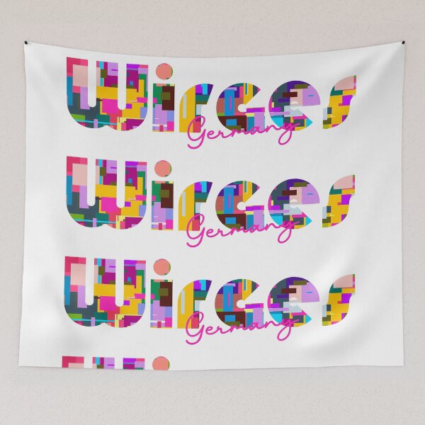 Aperçu de l'œuvre Wirges, Allemagne, Art typographique abstrait et vibrant de la ville créée et vendue par Wanderful-roads.